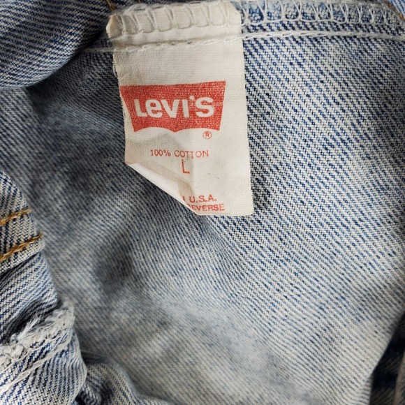 Vintage 90'S Levi's 57514 Stone Wash Denim Jacket Size L USA Made Petite - Picture 7 of 10